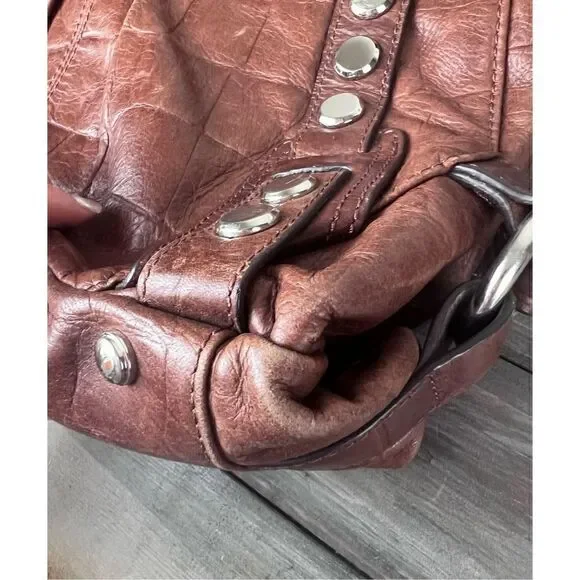 B. Makowsky Genuine Leather Hobo Studded Hobo Shoulder Bag - Picture 16 of 16